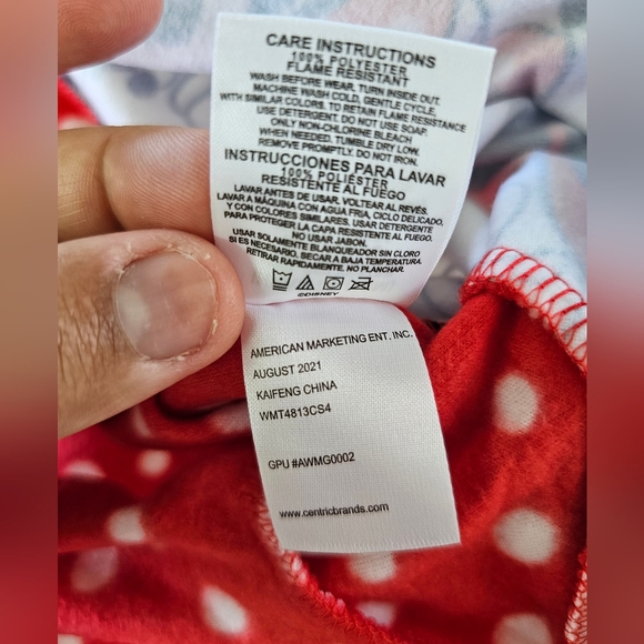 Disney Junior Minnie Mouse Red Polka Dot Fleece Pajama 12M Cozy Cute - Picture 7 of 7